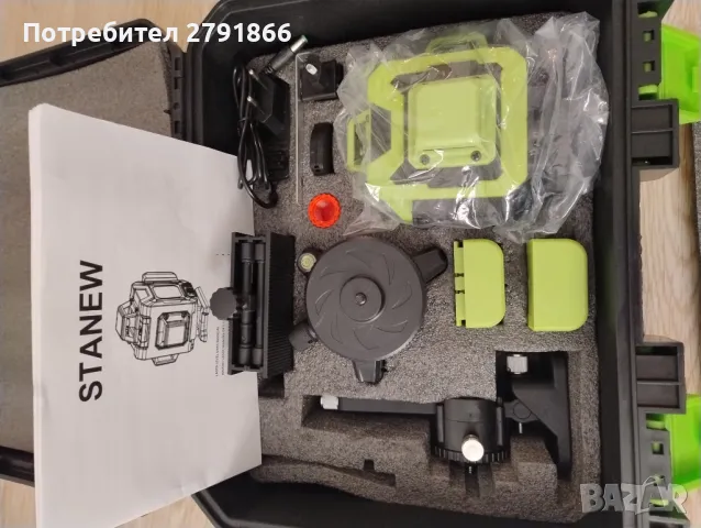 STANEW 4 x 360° лазерен нивелир, самонивелиращ се зелен лазерен нивелир 4D 16 линия зелена лазерна , снимка 9 - Измервателни инструменти - 47661002