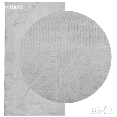 vidaXL Килим IZA с къс косъм, скандинавски вид, сив, 80x150 см, снимка 3 - Килими - 56147392