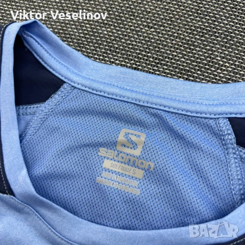 Мъжка Тениска Salomon Размер S Спортна Туристическа Синя, снимка 9 - Тениски - 51197883