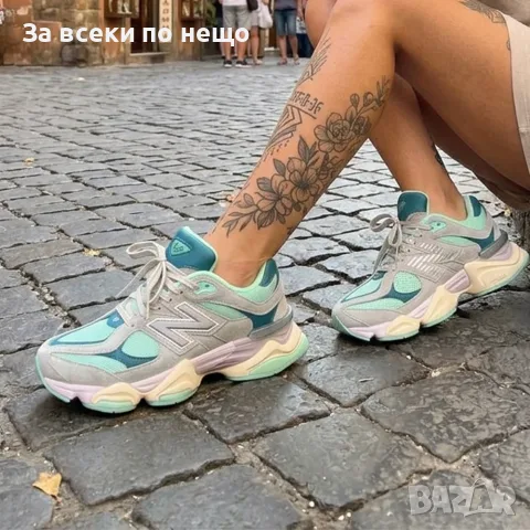 New Balance 9060 Дамски Маратонки👟Дамски Спортни Обувки Ню Баланс Сиво, Мента и Тюркоаз Код S462, снимка 2 - Маратонки - 55933838
