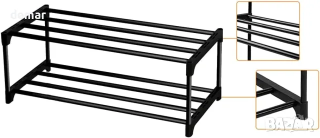 Поставка за обувки XIANGLV, малка стойка за обувки на 2 нива, до 6 чифта обувки, снимка 5 - Други стоки за дома - 49236321