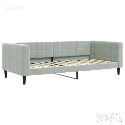 vidaXL Кушетка, светлосива, 90x200 см, кадифе