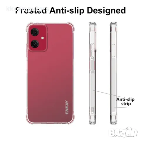 Motorola Moto G Power (2024) Удароустойчив ENKAY Силиконов Калъф и Протектор, снимка 5 - Калъфи, кейсове - 49989174