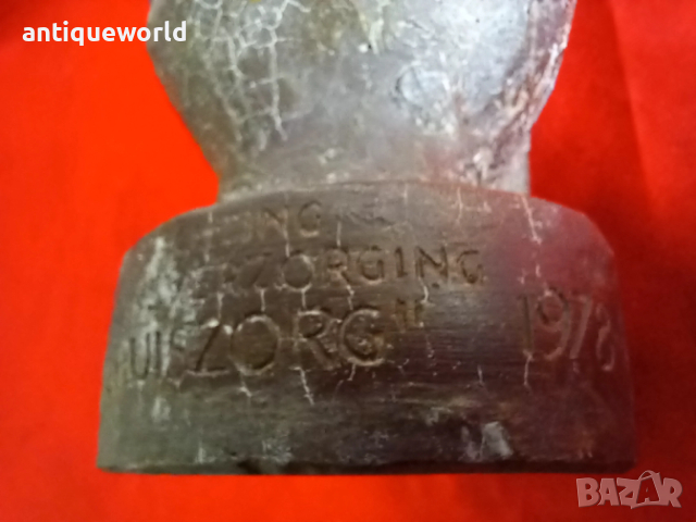 Стара Авторска Бронзова Пластика , Статуетка ,Маркирана, снимка 5 - Антикварни и старинни предмети - 52845386