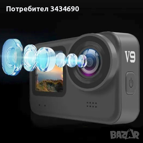 Екшън камера 4K с 60fps и WIFI водоустойчива до 5 метра 170 градуса / SPK053 /, снимка 2 - Камери - 44513126
