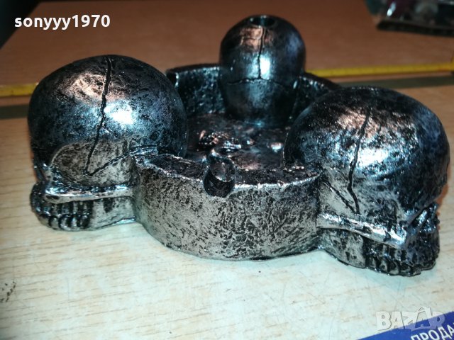 сребърен пепелник с три черепа 2810201245, снимка 5 - Колекции - 30585126