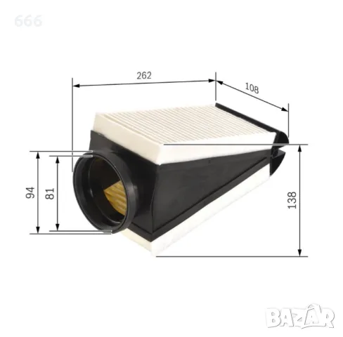 BOSCH F 026 400 497 Въздушен филтър  MERCEDES-BENZ C-класа, снимка 4 - Аксесоари и консумативи - 55836759