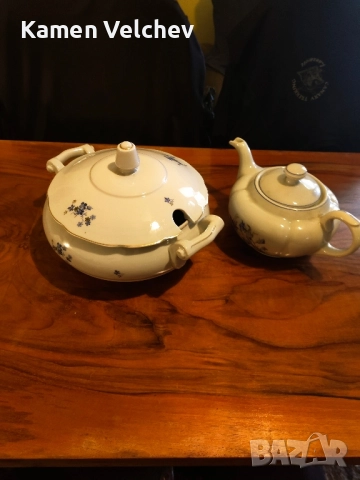 Стари Български порцеланови супник и чайник..., снимка 2 - Антикварни и старинни предмети - 52340809