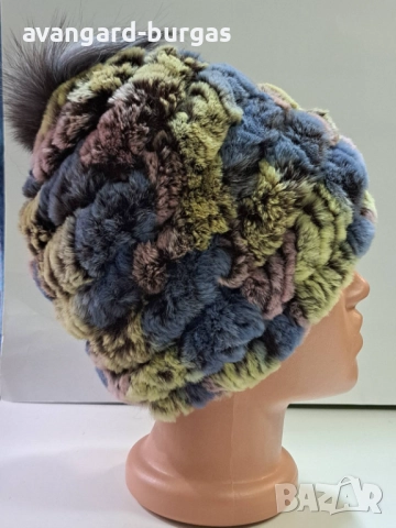 Дамска шапка, лукс Чинчила -231, снимка 3 - Шапки - 52214263