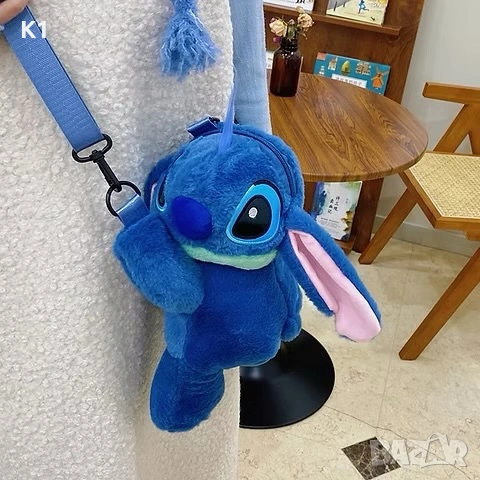 Плюшена 3D раница Стич, раничка Лило и Стич, чанта Stitch