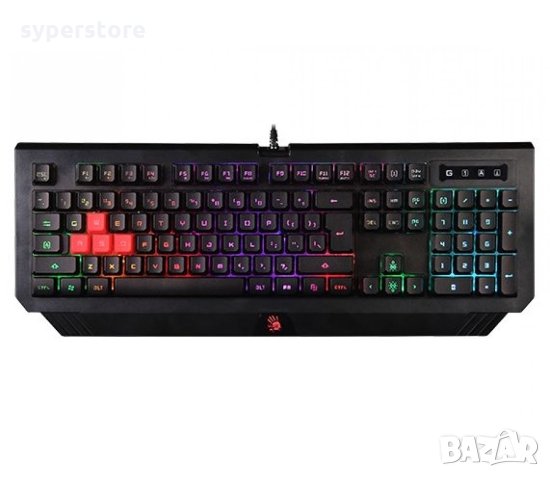 Клавиатура Геймърска USB BLOODY B120 Черна Мултимедийна с Neon Glare Подсветка