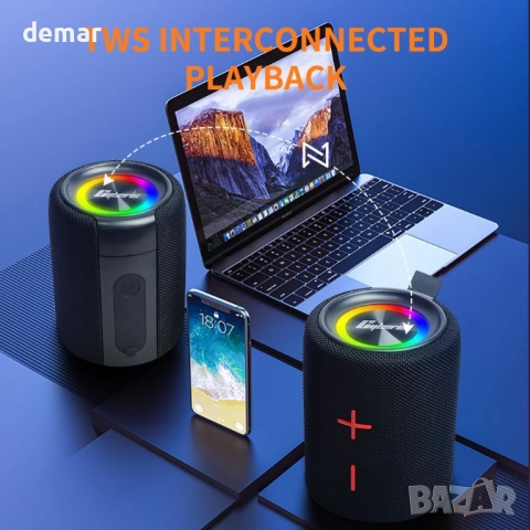 CYBORIS 2 в 1 преносим, разделим, 40W двоен Bluetooth високоговорител, снимка 4 - Bluetooth тонколони - 51995097