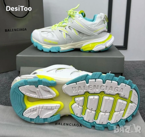 Balenciaga Track Sneaker "White/Neon Yellow/Light Blue" , снимка 2 - Маратонки - 54348714