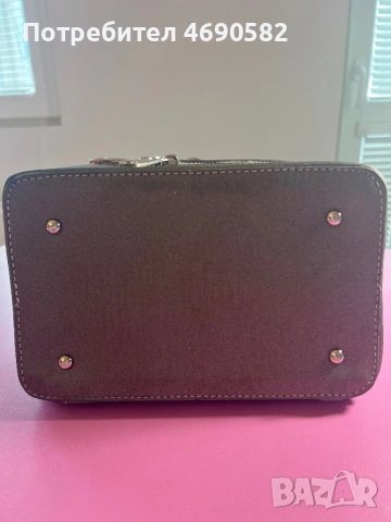 Чанта от естествена кожа в бяло, розово и сиво, снимка 4 - Чанти - 53045138