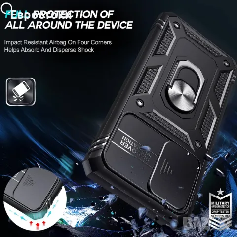 Калъф LeYi за Samsung S21-FE 5G/ Galaxy S21 FE с плъзгащ се капак, снимка 5 - Калъфи, кейсове - 49831935