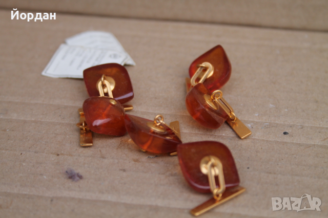 СССР кехлибарени копчета за ръкавели, снимка 1 - Антикварни и старинни предмети - 44792684