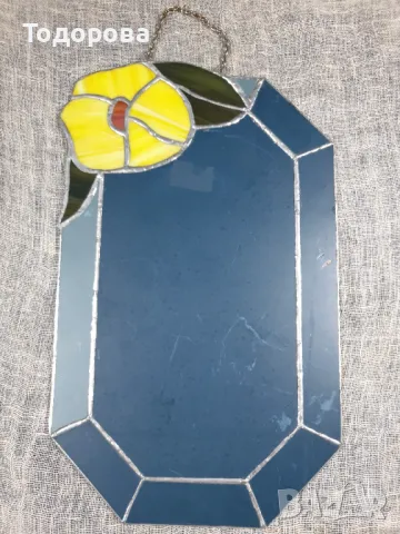 Винтидж огледоло с технология Тифани, снимка 5 - Антикварни и старинни предмети - 49424526