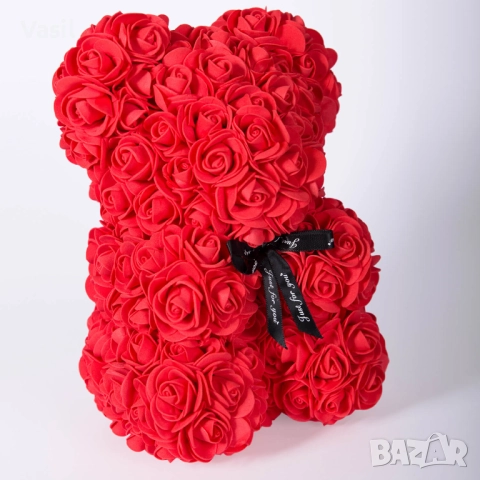 Мече от вечни рози – 25 см, снимка 2 - Други - 52676264