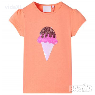 Детска тениска, неоново оранжева, 140(SKU:10723, снимка 1 - Детски тениски и потници - 44762571