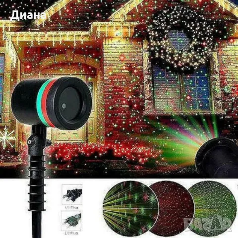 Водоустойчив цветен лазер с регулируем ъгъл на прожекция - екологичен и енергоспестяващ за външна и 