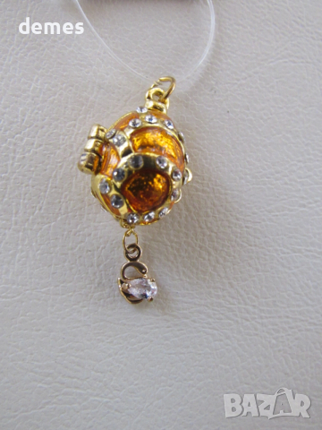 Фино дамско колие с висулка- Яйце Фаберже, ново