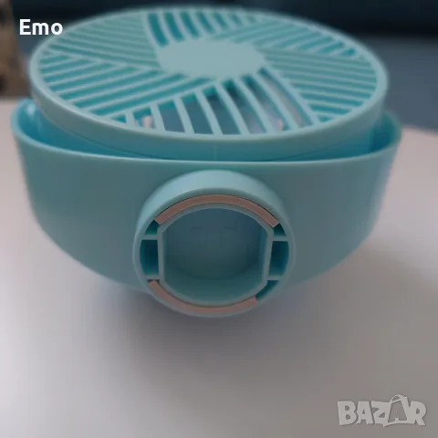 Мини преносим вентилатор, въртящ се  на 360 градуса, 4 скорости, 8000 mAh, USB зареждане, светещ, снимка 3 - Вентилатори - 56074711