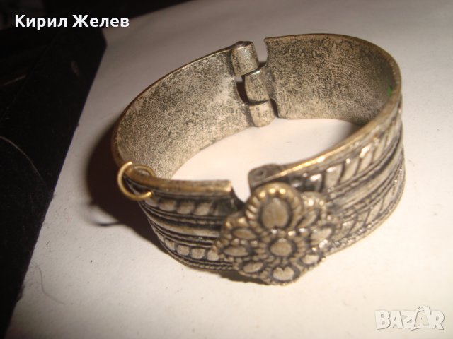 СТАРА БРОНЗОВА ФЛОРАЛНО ОРНАМЕНТИРАНА ВЪЗРОЖДЕНСКА РЯДКА ГРИВНА ПОСРЕБРЕНА 2204, снимка 11 - Антикварни и старинни предмети - 31720368