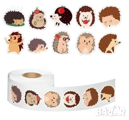 100 бр Таралеж Таралежче самозалепващи лепенки стикери за ръчна изработка за подарък