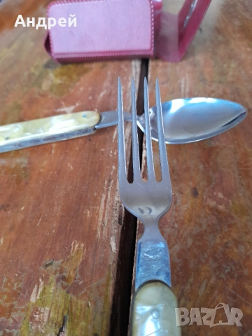 Стари сгъваеми вилица и лъжица П.Денев #3, снимка 5 - Други ценни предмети - 51869981