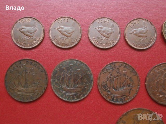 Лот стари не повтарящи се монети Великобритания Джордж VI, снимка 2 - Нумизматика и бонистика - 42373921