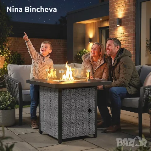 ПРОДАВАМ: Чисто нова луксозна газова камина тип „Маса“ (Fire Pit Table) – 32", снимка 9 - Камини - 56160755