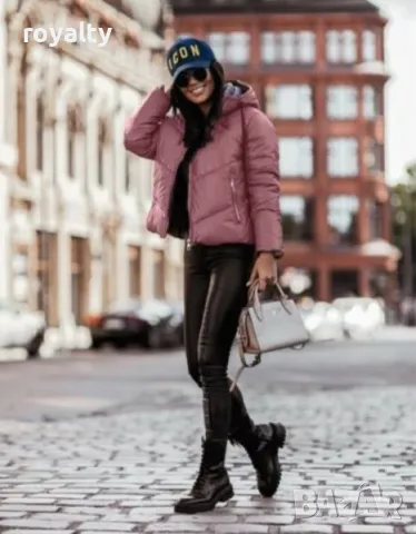 Късо дамско зимно яке със силиконова вата 