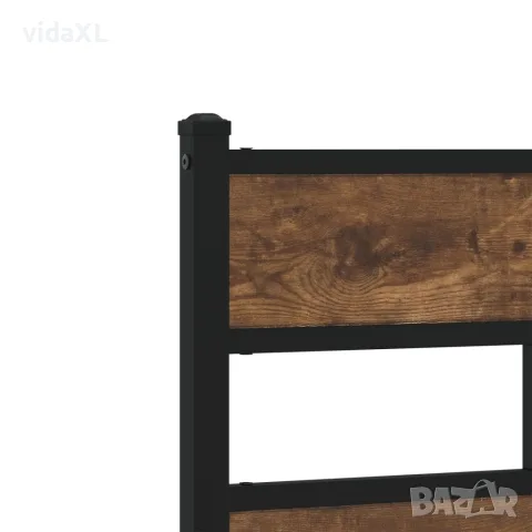 vidaXL Метална рамка за легло, без матрак, опушен дъб, 160x200 см, снимка 7 - Спални и легла - 56147051