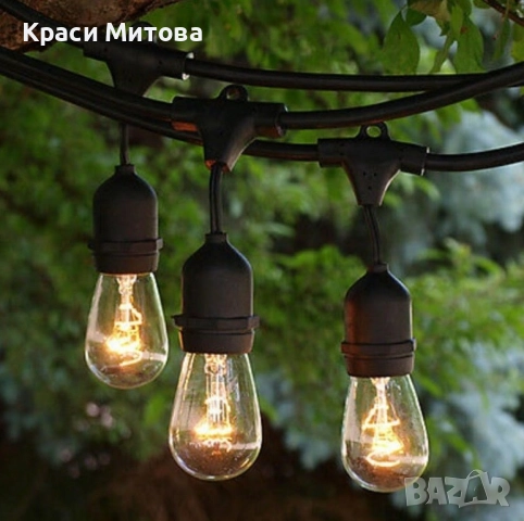 Водоустойчив гирлянд за външно осветление с 10 броя LED крушки, снимка 3 - Други стоки за дома - 52375078