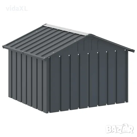 vidaXL Кучешка къща, антрацит, 116,5x103x81,5 см, поцинкована стомана, снимка 7 - За кучета - 56146175