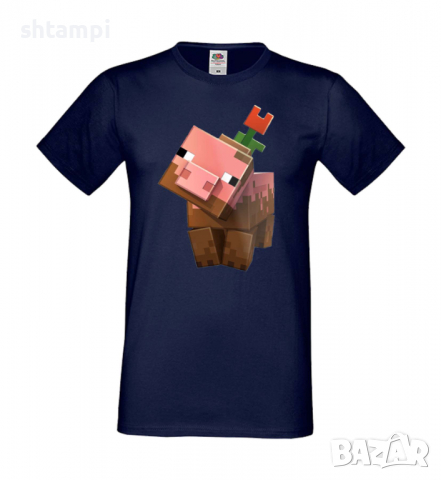 Мъжка тениска Flower Pig,Minecraft,Игра,Забавление,подарък,Изненада,Рожден Ден., снимка 11 - Тениски - 36494891