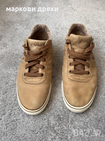 Ralph Lauren Polo Tan Lace Up Western Leather Sneakers Shoes Size 42, снимка 3 - Кецове - 56152734