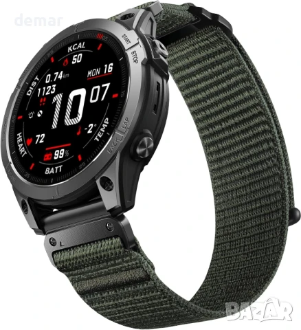 Каишка за часовник Bandletic 22 мм, съвместима с Garmin Fenix 6 Pro - Fenix 7/6/8/5, зелена
