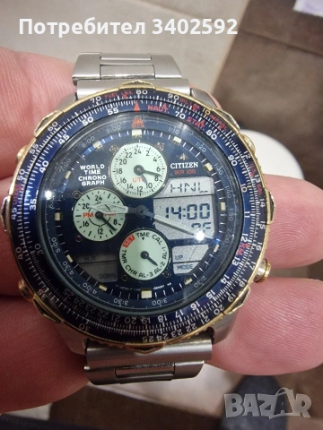 Часовник Citizen Blue Angels Navihawk C300-E80052 World Time Chronograph Quartz , снимка 2 - Мъжки - 53230415