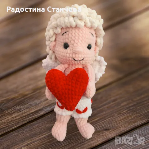 Плетени валентинки-купидон и сърце, снимка 3 - Други - 48493720