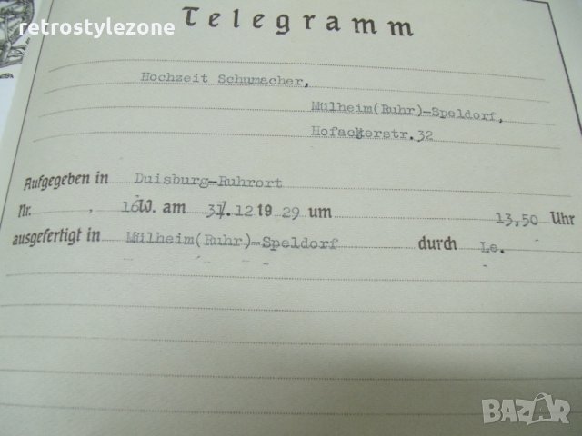 № 5702 осем броя стари германски телеграми 1929 г / 1930 г , снимка 7 - Антикварни и старинни предмети - 34519500