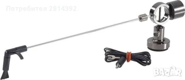 Универсално Почистващо рамо за грамофон. Почистваща течност и четки четка за грамофонни плочи и игли