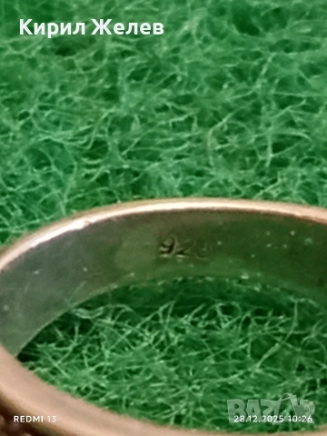 Прекрасен скъпоценен сребърен пръстен с ювелирно инкрустирани цирконий ръчна изработка 39744, снимка 5 - Пръстени - 52917683