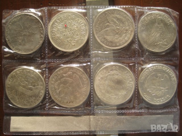 Декоративни американски сребърни долари - 50 лв. за 7 бр., снимка 1 - Нумизматика и бонистика - 31731503
