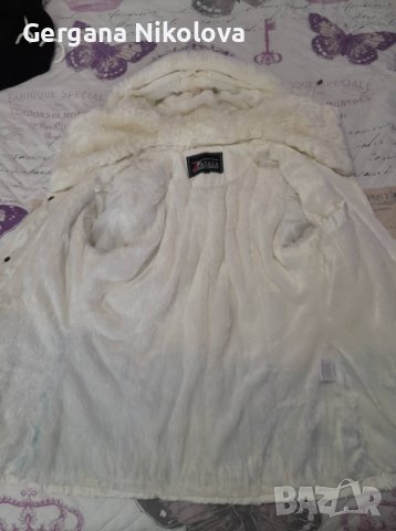 Дамско бяло яке с пух, снимка 6 - Якета - 38601547