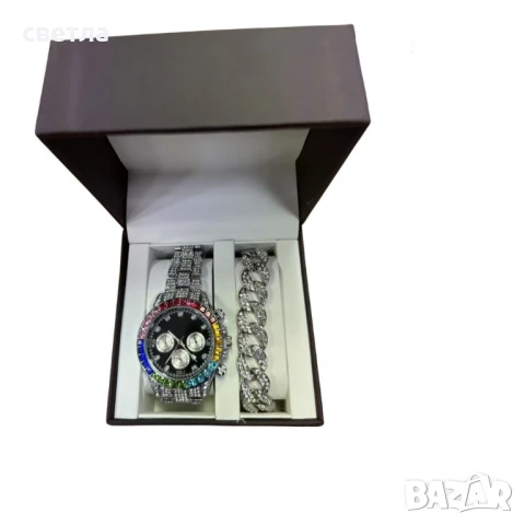 Луксозен комплект, гривна и часовник., снимка 4 - Бижутерийни комплекти - 50940770