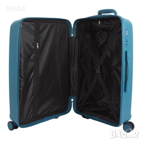 Куфар с колелца 58л, петролен_1233326, снимка 7 - Куфари - 52199671