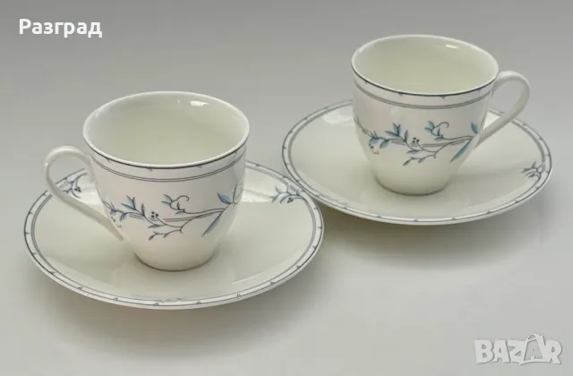 Два сета чашки с чинийки от английски костен порцелан, снимка 3 - Чаши - 49461091