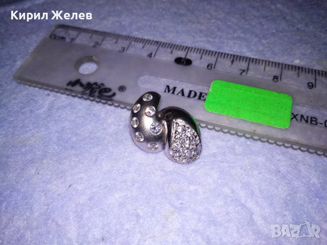 СКЪПОЦЕНЕН СРЕБЪРЕН МЕДАЛЬОН СРЕБРО 925 с БЯЛА ПОЗЛАТА и ФАСЕТИРАНИ ЮВЕЛИРНО КРИСТАЛЧЕТА 34440, снимка 4 - Колиета, медальони, синджири - 39318928