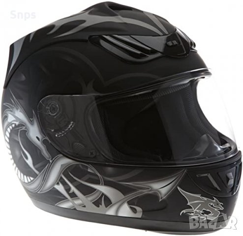 Каска за мотор ProtectWear, интегрална каска, L, XL, дракон дизайн